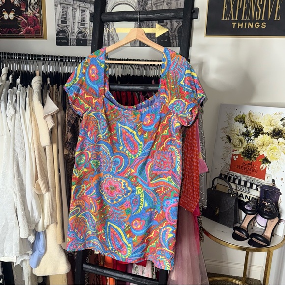 Vintage Tibi New York Silk Paisley Scoop Neck Mini Dress Womens Size 4 EUC - Picture 4 of 8